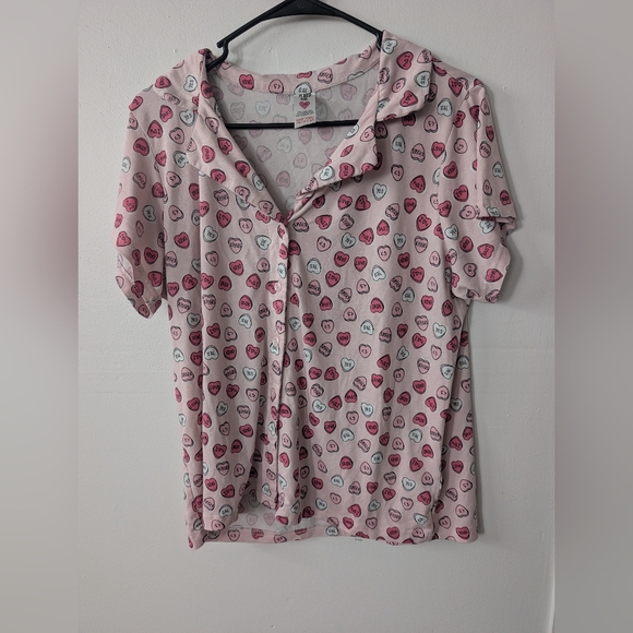 Sleep & Co Other - 3 For $12 Clearance Sleep & Co Valentine's Candy Hearts Short Sleeve Pajama Top